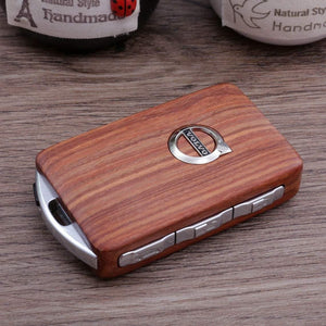 Wooden car key case for Volvo models Volvo XC90 V90 S90 XC60 V60 S60 XC40 Polestar1 Polestar2 with car key wristlet