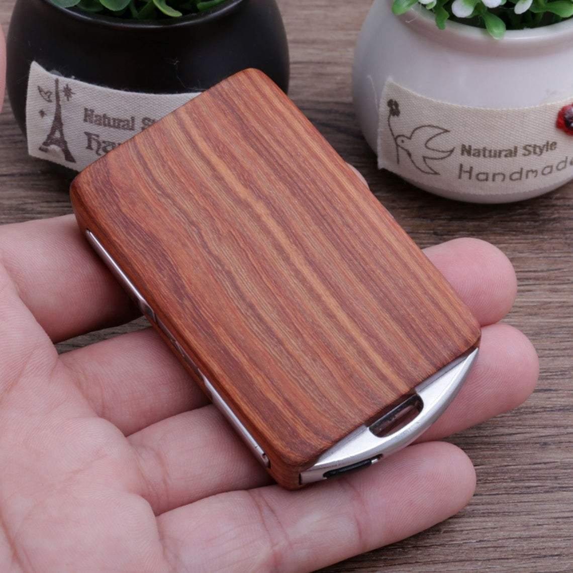 Wooden car key case for Volvo models Volvo XC90 V90 S90 XC60 V60 S60 XC40 Polestar1 Polestar2 with car key wristlet