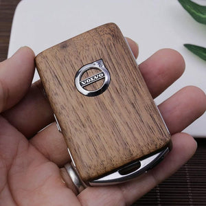 Wooden car key case for Volvo models Volvo XC90 V90 S90 XC60 V60 S60 XC40 Polestar1 Polestar2 with car key wristlet