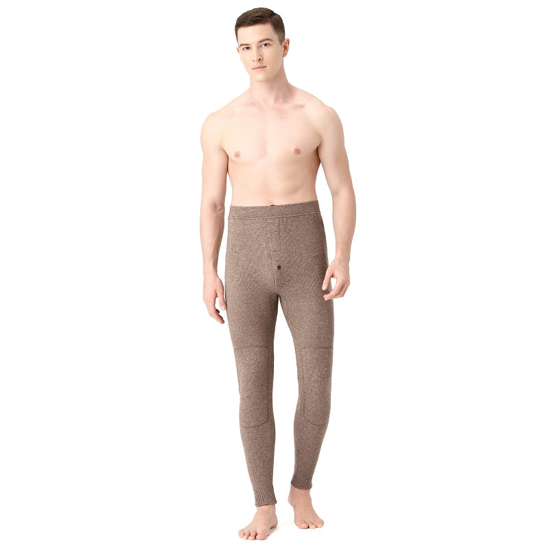 Men's three flat self-heating patch warm wool pants