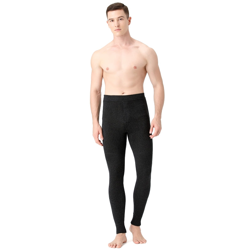 Men's three flat self-heating patch warm wool pants