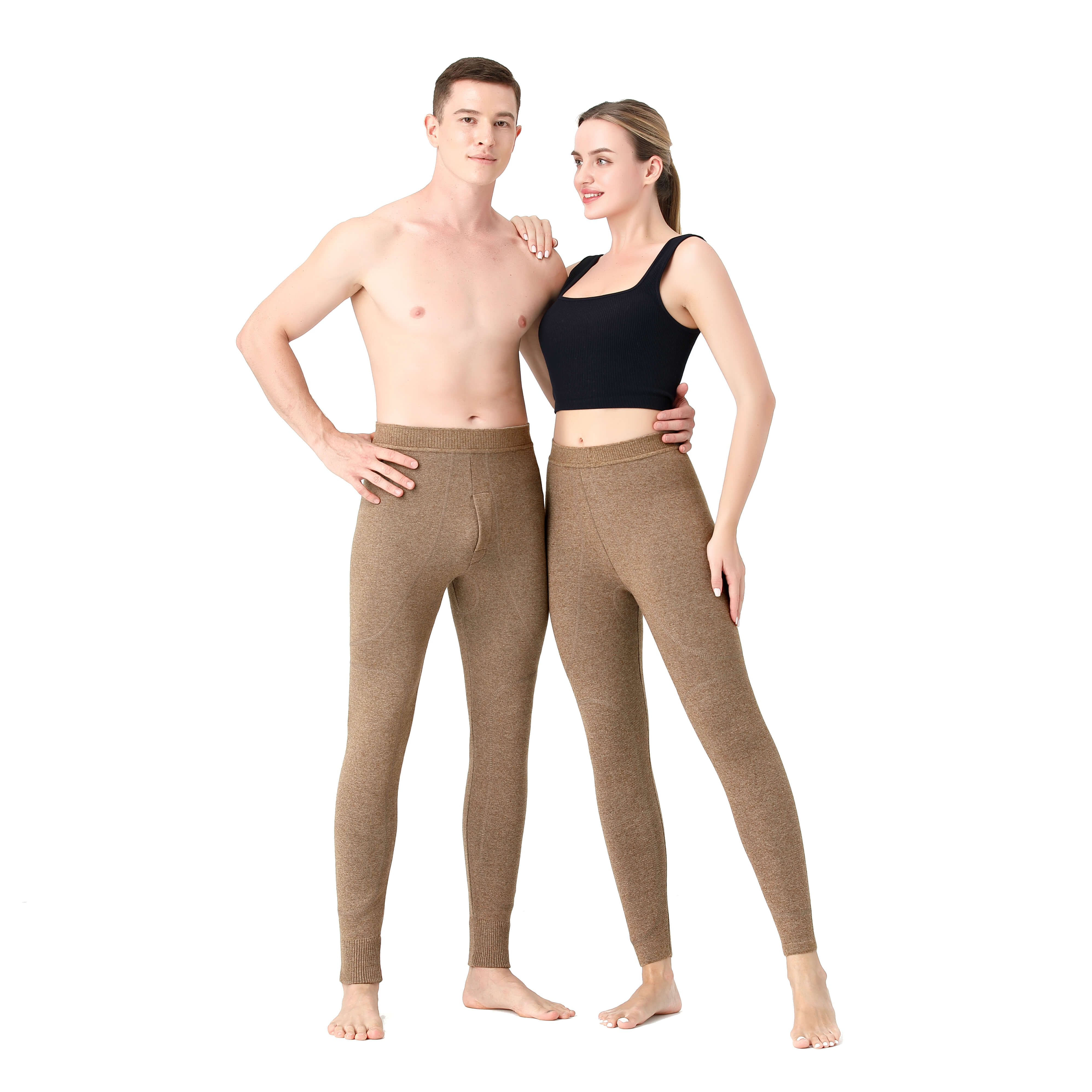 Men's thick knee pads and thicker thermal pants