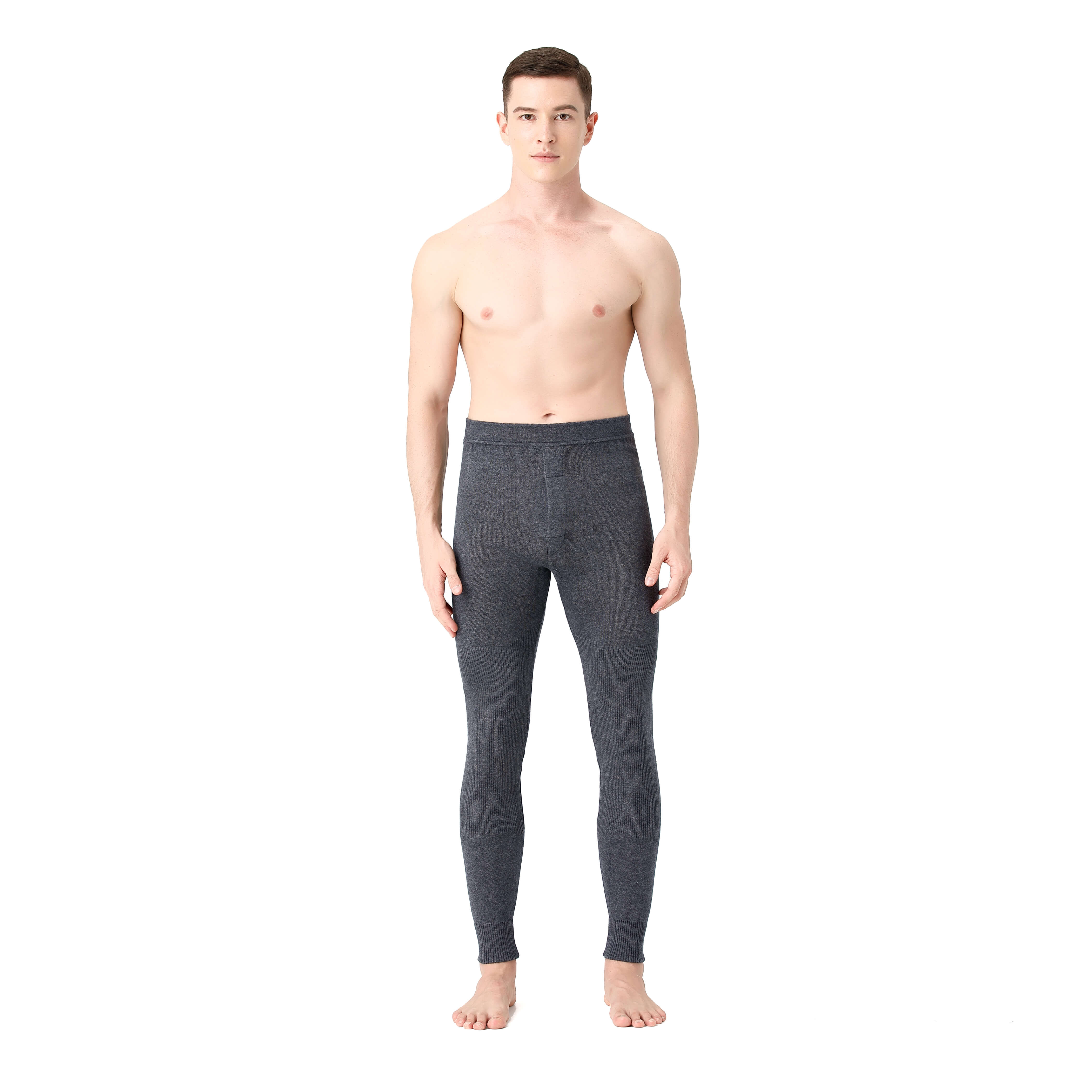 Men's three flat self-heating patch warm wool pants