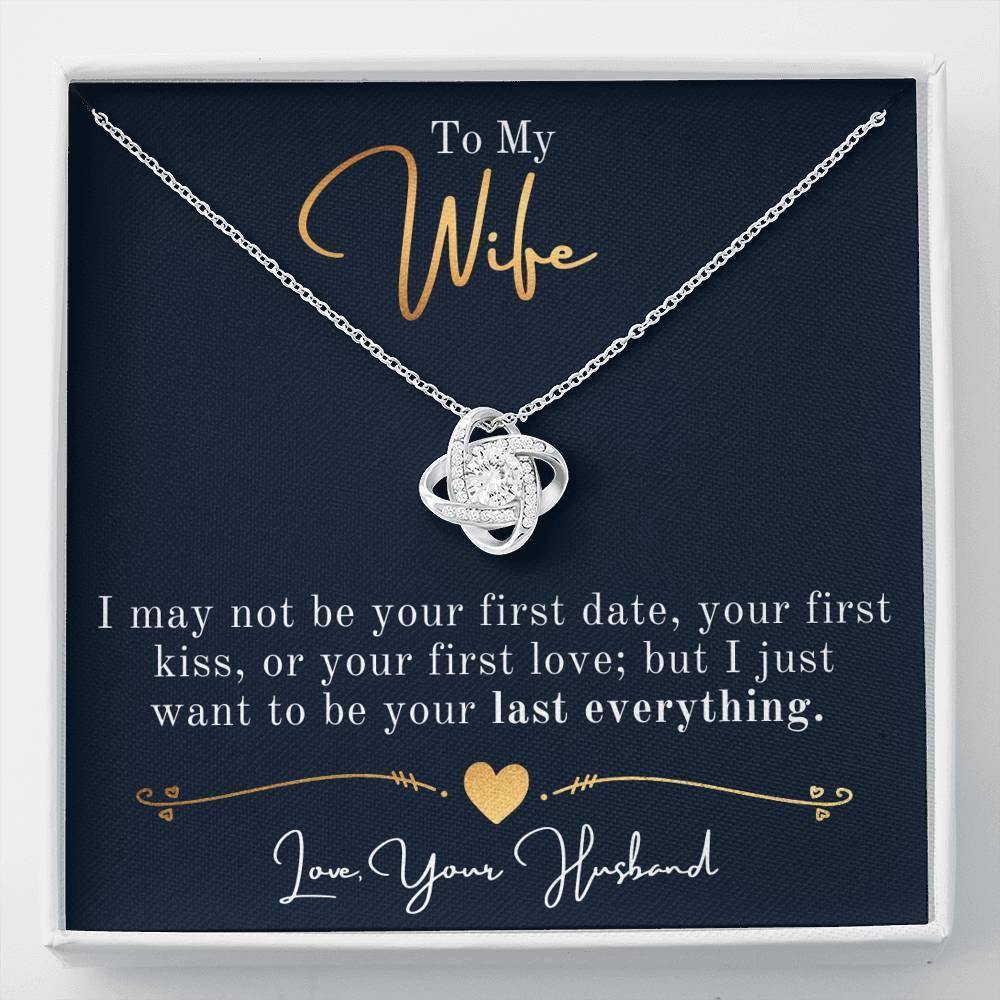 Gift For Wife Gold "Love Knot" Last Everything Necklace