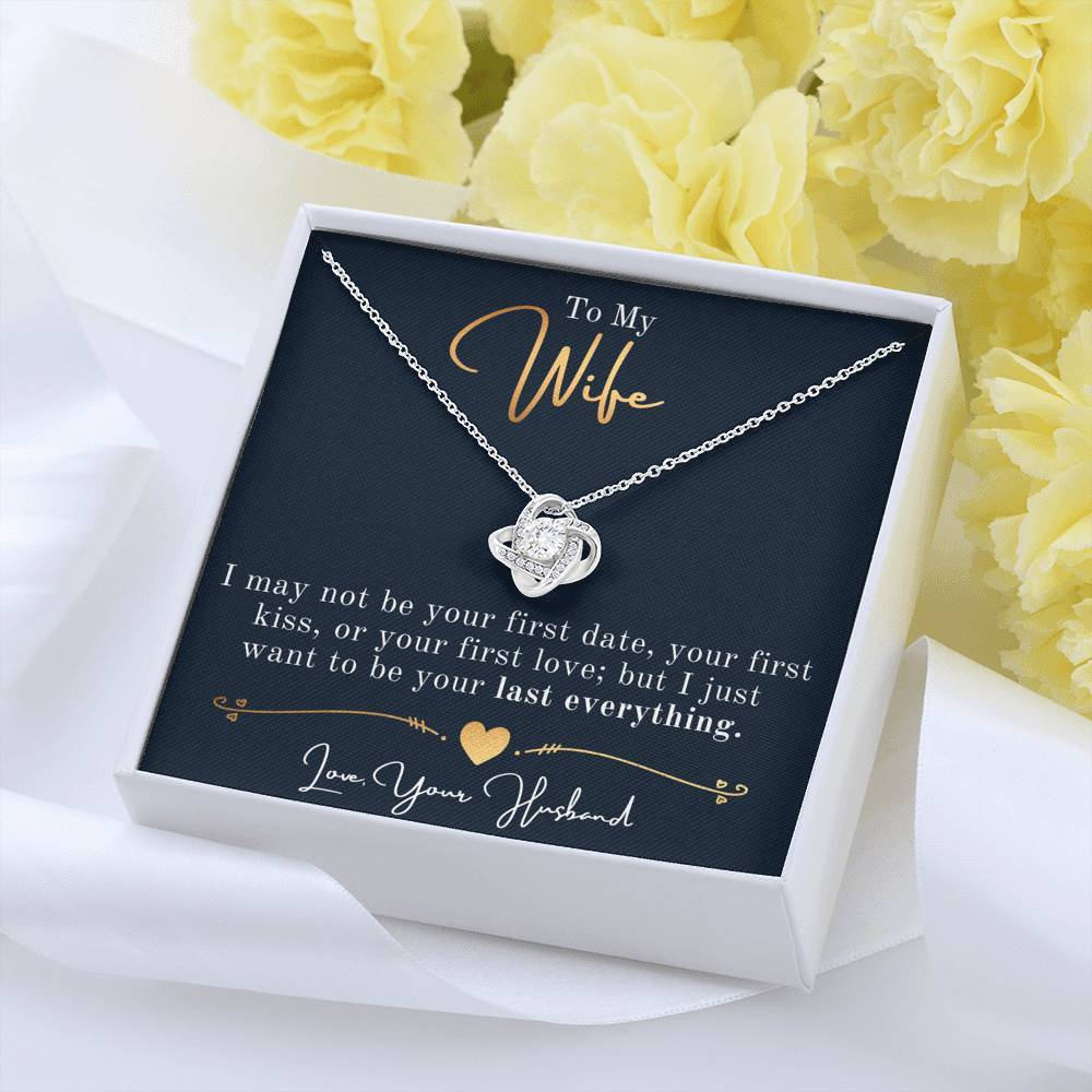 Gift For Wife Gold "Love Knot" Last Everything Necklace