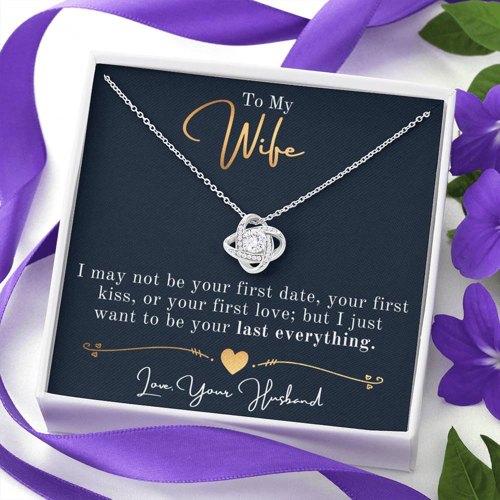 Gift For Wife Gold "Love Knot" Last Everything Necklace