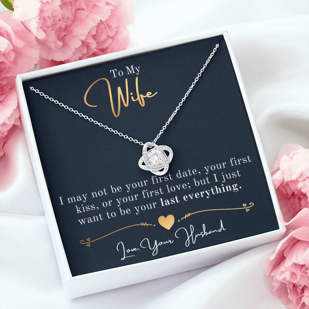 Gift For Wife Gold "Love Knot" Last Everything Necklace