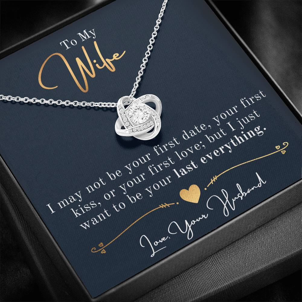 Gift For Wife Gold "Love Knot" Last Everything Necklace