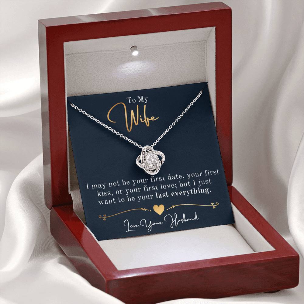 Gift For Wife Gold "Love Knot" Last Everything Necklace