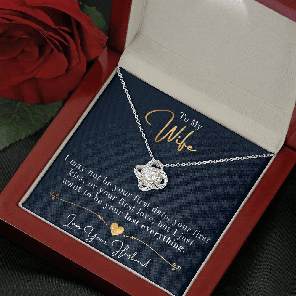 Gift For Wife Gold "Love Knot" Last Everything Necklace