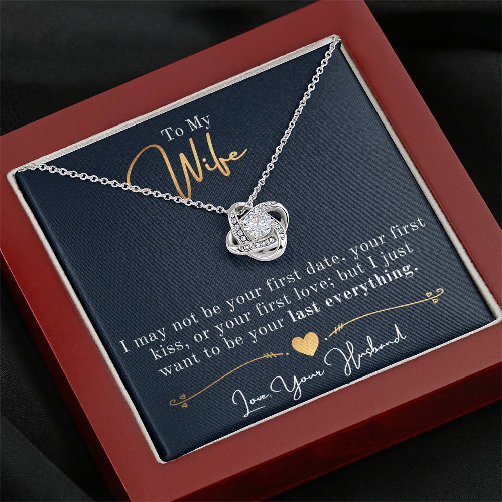 Gift For Wife Gold "Love Knot" Last Everything Necklace